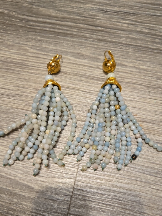 Kenneth Jay Lane Jewelry - Kenneth Jay Lane Amazonite Tassel Earrings
